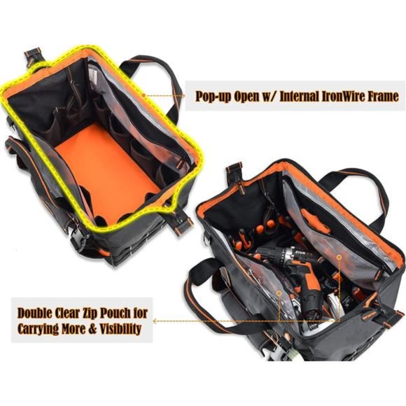 16" Tool Bags, 34-Pockets Tools bag, Heavy Duty Tool Bag, HVAC Tool Bag - Picture 4 of 6